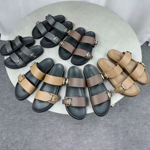 2026 Top Luxury Designer Sports Print Beach Women's Sandals Brand Double Button Summer Slide slippers Unisex Universal Cool <strong>Mop</strong> - Product Image 1