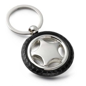 Portachiavi Auto a Forma di Pneumatico in Metallo, Regalo Promozionale - Product Image 1