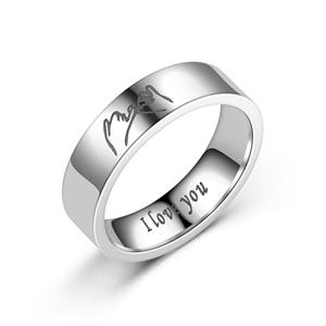 Fine Jewelry <strong>Rings</strong> Titanium Steel Retro <strong>Love</strong> I <strong>love</strong> You Hand-in-hand Couple <strong>Ring</strong> Wholesale - Product Image 4
