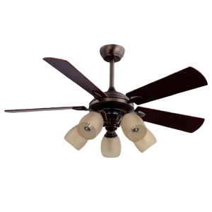 Ventilador de Techo con Luz de Diseño Popular, Tipo Decorativo, 5 Aspas de MDF, 48 Pulgadas, Control de Velocidad con Cremallera - Product Image 1