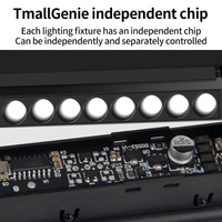Système d'éclairage sur rail LED magnétique intelligent et dimmable TmallGenie avec construction en aluminium, design moderne, compatible Wi-Fi