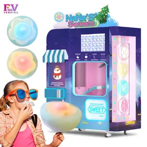 China Factory Direct Ganhe Dinheiro Comercial crianças rosa Automático Algodão Floss Candy Vending Machine Robot Para Vender festa