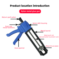 Industrielle 400ML Manuelle Zweikomponenten-Rot-AB-Klebe pistole Nylon-Metallmaterial-Kartuschen pistole