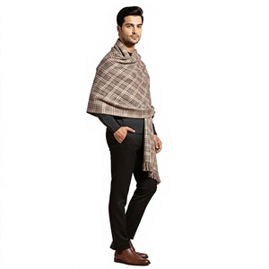 Plaid Cashmere Shawl Fringe <b>Wrap</b> Ethnic Scarf Winter Shoulder Cover for Men and Women - Product Image 1