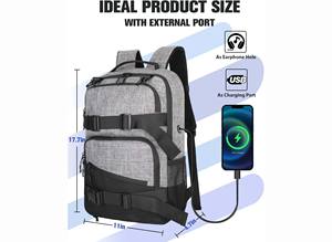 Sac à dos de skateboard personnalisé avec un grand compartiment, imperméable, très vendu, sac à dos de voyage personnalisé pour skateboard - Product Image 5