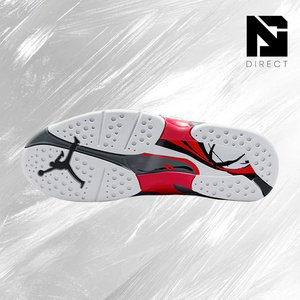Chaussures de basketball montantes Air Jordan 8 Retro 'Bugs Bunny' 2025 pour homme, en cuir blanc, noir et rouge, à lacets, respirantes, baskets de sport - Product Image 5