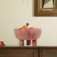 SAIDKOCC Moderne Luxe Marmeren Hoogplateau Fruitplateau Geavanceerde Esthetische Minimalistische Woonkamerdecoratie Travertijn