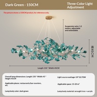 Lustre de style français Alex Kravitz en fer forgé, design de restaurant, luxe léger, feuille de Ginkgo, pour salon et comptoir de bar
