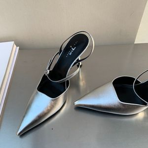 Buckle Strap Chaussures Femme Pointed Toe Sandals Casual Slingback Stiletto Heels for Women - Product Image 5