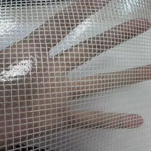 Tela de malla de punto por urdimbre de poliéster con revestimiento de TPU de dos lados Tela de malla de lona de película reforzada de TPU transparente