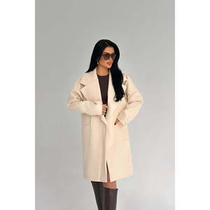Abrigo de Cachemira Beige Vintage Otoño/Invierno, Gabardina Larga con Cierre de un Solo Botón, Reversible, Tallas XS-XL, Transpirable, con Estampado de Rayas - Product Image 2