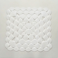 Tapis de bain carré en PVC YIJU à motif solide, antidérapant avec ventouses puissantes pour douche, toilettes et porte