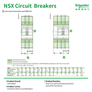 S-chneider rcb vs100b tmd 3p 100a 160a 250a 400a 630a lv510531 lv510537 lv510531 lv510561 3p 4p 25a 3a - Product Image 6