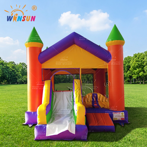 Castillo Inflable WINSUN, Castillo Hinchable en Forma de V, Trampolín Inflable Morado - Product Image 1