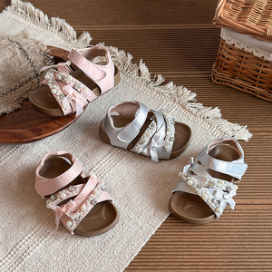 Sandalias de Princesa con Perlas para Niñas, Verano 2026, Nuevas, Suela Suave Antideslizante, Ligeras, Transpirables, Parte Superior de PU, Moda Infantil - Product Image 3