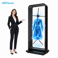 HDFocus Ventilador Holográfico 3D de 65cm, 5000 Nits de Brillo, 1X3, Cilíndrico Vertical, para Empalme Humanoide, Control por WiFi y App, Video Wall