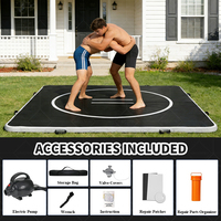 Colchoneta Inflable Portátil de Entrenamiento, Grado Profesional, 10x10 Pies, PVC, Resistente a la Humedad, para Gimnasio, Lucha Libre, BJJ, Todos los Artículos Certificados, China