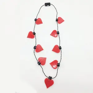 Sunyear Cung Cấp Nhà Máy LED Nhấp Nháy Red Pink Heart Necklace Sáng Lên Cho Ngày Valentine Quà Tặng Đặc Biệt Trang Trí Tiệc