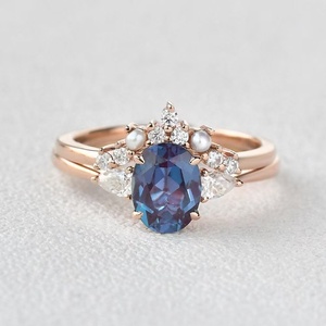 Anillos <span class=keywords><strong>de</strong></span> Plata <span class=keywords><strong>de</strong></span> Ley 925 con Perlas <span class=keywords><strong>de</strong></span> Agua Dulce, Anillo <span class=keywords><strong>de</strong></span> Boda con <span class=keywords><strong>Alejandrita</strong></span> <span class=keywords><strong>de</strong></span> Laboratorio - Product Image 2