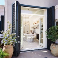Portes à persiennes pliantes en alliage d'aluminium résistant aux intempéries, volets de cuisine en alliage d'aluminium pour armoire de garde-manger