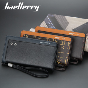 Baellerry Men's <b>Long</b> Wallet PU Leather Large Capacity Clutch <b>Bag</b> With Zipper Everyday Use - Product Image 4
