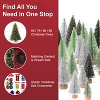3er-Set 10 Zoll Mini-Kiefer Künstlicher Weihnachtsbaum, faltbares Design, Kunststoff-Holzsockel, für den Innenbereich, Tischdeko, unbeleuchtet, Weihnachtsdeko – Direkt vom Hersteller