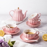 Ensemble créatif de café en céramique, de bonne qualité, avec bordure dorée couleur bonbon, tasse, soucoupe, tasse à lait, bol de sucre, service à thé, 1 pièce