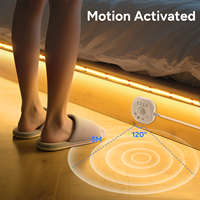 Bande LED COB à détecteur de mouvement 320 LED/m 24V Dimmable 8mm de large 5m découpable Flexible pour la décoration et l'éclairage intérieurs