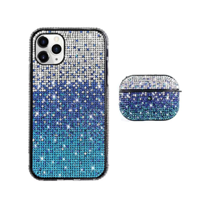 Funda de Lujo con Diamantes Brillantes 2 en 1 para Teléfono Móvil y Cubierta para Auriculares Inalámbricos para Apple <span class=keywords><strong>Airpods</strong></span> 1 2 3 4 Pro 2 3 - Product Image 1