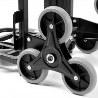 Chariot de courses portable à trois roues, chariot de camping, grande capacité, chariot à bagages avec capacité de montée, structure de plateforme