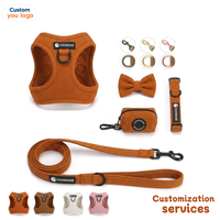 Ensemble Harnais et Laisse Personnalisés pour Chien, en Maille Respirante et Douce, pour Chiens de Petite et Moyenne Taille, Colliers et Laisses pour Animaux de Compagnie, Fabrication OEM