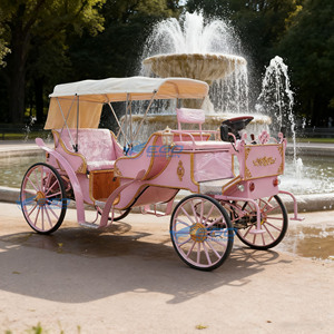 Calèche de balade rose, calèches de mariage, calèche électrique de balade de type princesse, calèche à chevaux à vendre, calèche royale haut de gamme - Product Image 1