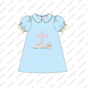 Vêtements <span class=keywords><strong>de</strong></span> pâques pour petite fille, seerventouse, tenues bouffantes, œufs brodés, vente en gros, printemps, 2023 - Product Image 4