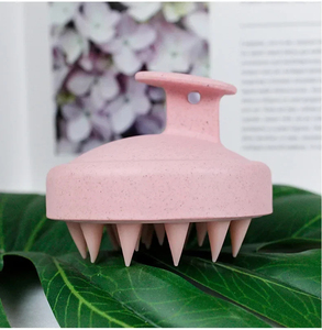 Brosse de massage du cuir chevelu en silicone et paille de blé pour le lavage, le soin et le nettoyage des racines des cheveux, anti-démangeaisons, pour la douche, le bain et le spa, et comme brosse à shampoing anti-pelliculaire - Product Image 2