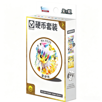 Set de Monedas Pokémon TCG Chino de Espeon, Paquete de Refuerzo del Festival Terastal con Tarjeta Holográfica Rara de Evolución de Eevee