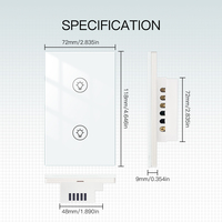 Gradateur de lumière intelligent multi-gangs WiFi Smart Life/Tuya APP Mode d'éclairage Réglage de l'état de mise sous tension Fonctionne avec Alexa Google