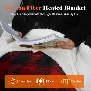 Eco-friendly Electric Quilted Throw <strong>Blanket</strong> with Heating Wire and Sherpa Fleece USB Powered Customizable for Winter Use - Product Image 4