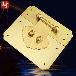 Cerradura de placa cuadrada de latón sin llave, estilo chino, para puertas de armario, fácil instalación - Product Image 2