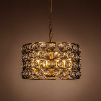 Simig Chiếu Sáng Cổ Điển Loft Led Luxury Lampa Colgante De Cristal Vàng Phong Cách Pha Lê Chandelier Pendant Đèn - Product Image 3