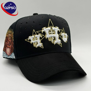 QZFSO Gorras y Sombreros Deportivos Personalizados con Pedrería, Gorras de 5 Paneles Ajustables, Gorras de Béisbol Unisex con Bordado 3D para Hombre - Product Image 1