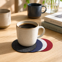 Sous-verre en feutre personnalisé, rond ou carré, antidérapant, pour tasses à café, thé et boissons, à utiliser sur la table