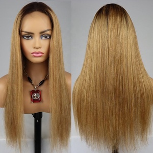 Perruque courte <span class=keywords><strong>bob</strong></span> HD Lace Front en cheveux humains colorés, <span class=keywords><strong>m</strong></span>èches ombrées brun miel blond, 4/27 - Product Image 5