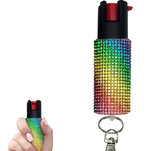 Factory Wholesale Rechargeable Key Chain Waterproof Magnetic Base Camping Light Mace Liquid Spray Bottle Self Defense Use