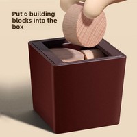 Dropshipping HQ Creative Wooden Intelligence Puzzle Box Toy with 6 Blocks Brain-Teasing Building Blocks Puzzle Game Novelty Gift