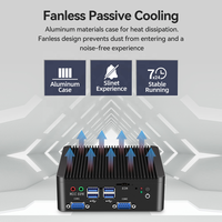 Komputer Industri IOT Dual LAN Tanpa Kipas J4125 Ubuntu Linux Mini PC dengan 2*LAN RS232 RS485 2* H-DMI GPIO LVDS TPM Slot SIM