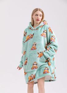 Comfortable Thickened <strong>Fleece</strong> <strong>Jacket</strong> Adult Style Therahoodie Blanket Pajama TV Blanket Hood Woven <strong>Bed</strong> Home Lazy Shirt Wearable - Product Image 2