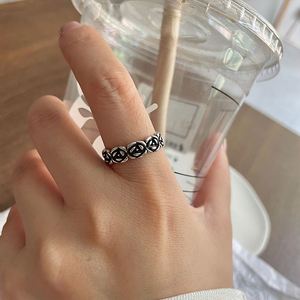 Vente en gros d'anneaux en argent sterling 925, style rétro, creux, à motifs moirés, bijoux cadeaux, non décolorant, ouverture réglable, anneau de doigt - Product Image 5