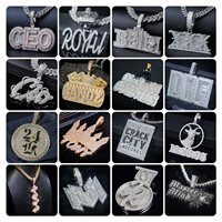 Pendentif Moissanite Personnalisé, Collier Diamant Pendentif Moissanite Iced Out, Bijoux Fins en Argent 925 VVSD, Passe le Testeur de Diamant