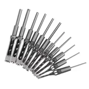 6-19mm Woodworking Square Hole Drill Bits Square Tenon Drill Bits Wood Core Power Dowel Maker for Electric Drill