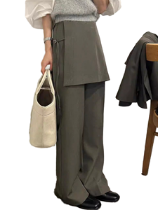 Pantalon décontracté deux pièces pour femme, nouvelle collection Printemps 2026, élégant, respirant, coupe droite et polyvalent, vente en gros - Product Image 1